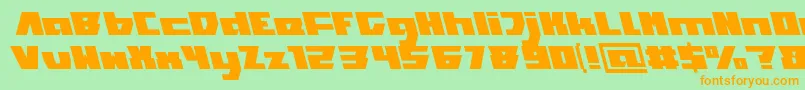 Transformation Font – Orange Fonts on Green Background