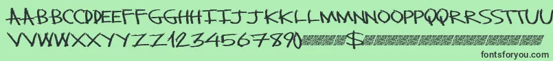 Monsterslash Font – Black Fonts on Green Background