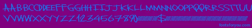 Monsterslash Font – Blue Fonts on Purple Background