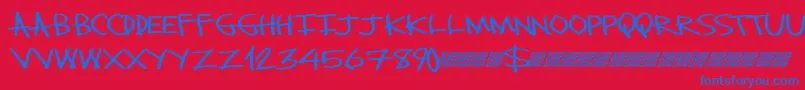Monsterslash Font – Blue Fonts on Red Background