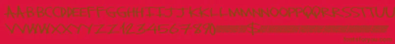 Monsterslash Font – Brown Fonts on Red Background