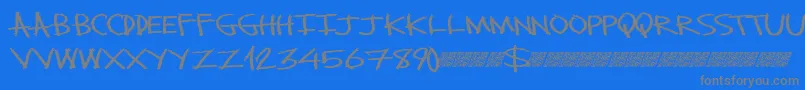 Monsterslash Font – Gray Fonts on Blue Background