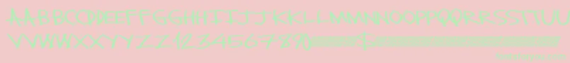 Monsterslash Font – Green Fonts on Pink Background