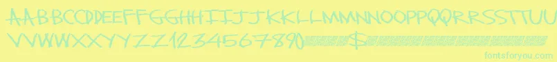 Monsterslash Font – Green Fonts on Yellow Background