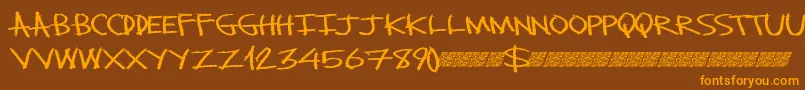 Monsterslash Font – Orange Fonts on Brown Background