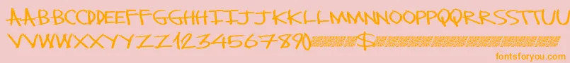 Monsterslash Font – Orange Fonts on Pink Background