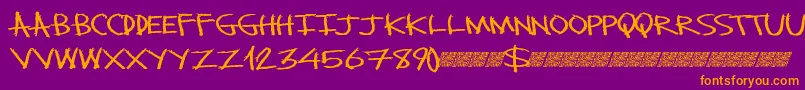 Monsterslash Font – Orange Fonts on Purple Background