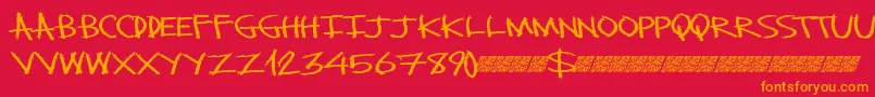 Monsterslash Font – Orange Fonts on Red Background