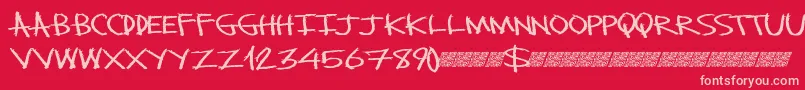 Monsterslash Font – Pink Fonts on Red Background