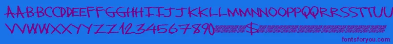 Monsterslash Font – Purple Fonts on Blue Background
