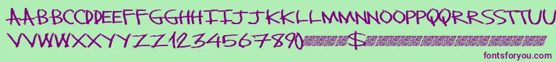 Monsterslash Font – Purple Fonts on Green Background