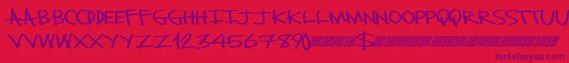 Monsterslash Font – Purple Fonts on Red Background