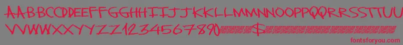 フォントMonsterslash – 赤い文字の灰色の背景
