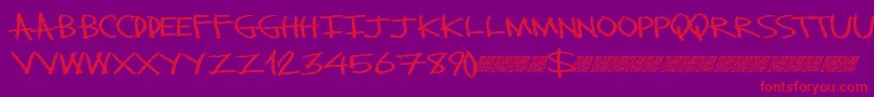 Monsterslash Font – Red Fonts on Purple Background