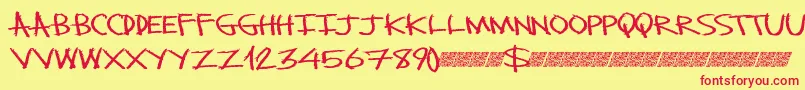 Шрифт Monsterslash – красные шрифты на жёлтом фоне