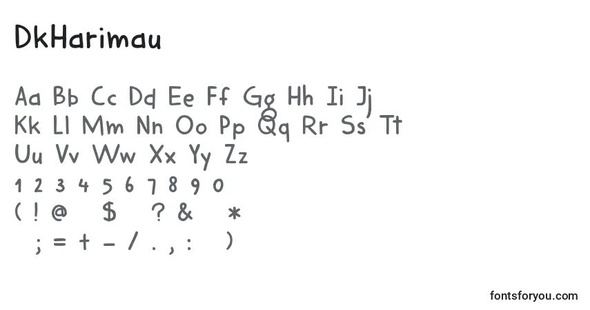 A fonte DkHarimau – alfabeto, números, caracteres especiais