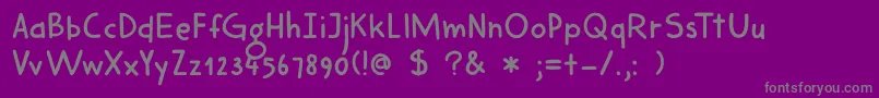 フォントDkHarimau – 紫の背景に灰色の文字