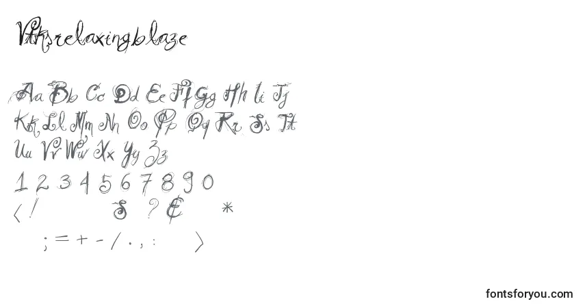 Czcionka Vtksrelaxingblaze – alfabet, cyfry, specjalne znaki