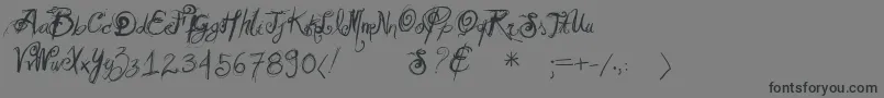 フォントVtksrelaxingblaze – 黒い文字の灰色の背景