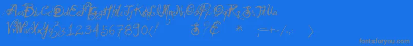 Vtksrelaxingblaze Font – Gray Fonts on Blue Background