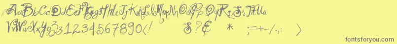 Vtksrelaxingblaze Font – Gray Fonts on Yellow Background