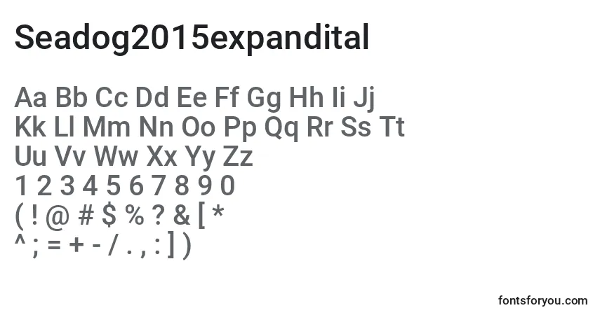 Schriftart Seadog2015expandital – Alphabet, Zahlen, spezielle Symbole