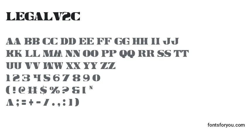 A fonte Legalv2c – alfabeto, números, caracteres especiais