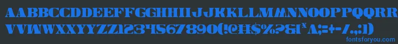 フォントLegalv2c – 黒い背景に青い文字