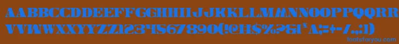 Legalv2c Font – Blue Fonts on Brown Background