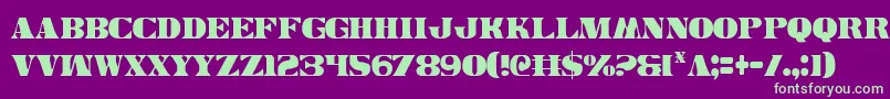 Legalv2c-Schriftart – Grüne Schriften auf violettem Hintergrund