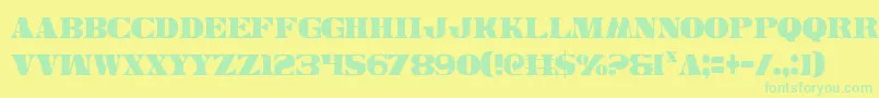 Police Legalv2c – polices vertes sur fond jaune