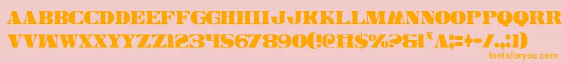 Legalv2c-Schriftart – Orangefarbene Schriften auf rosa Hintergrund