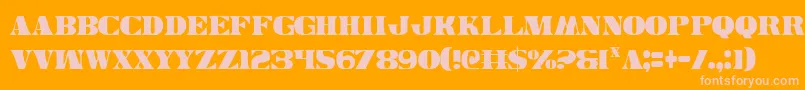 Fonte Legalv2c – fontes rosa em um fundo laranja