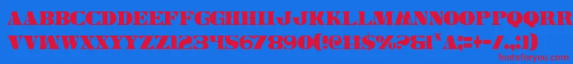 フォントLegalv2c – 赤い文字の青い背景