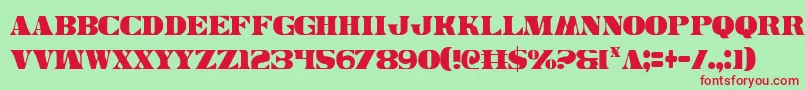 Legalv2c Font – Red Fonts on Green Background