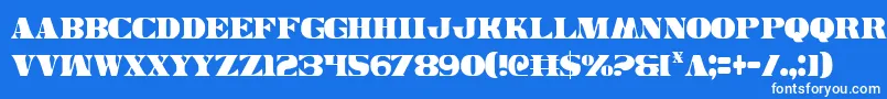 Czcionka Legalv2c – białe czcionki na niebieskim tle