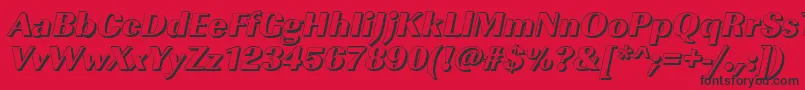 Police ImperialshHeavyItalic – polices noires sur fond rouge