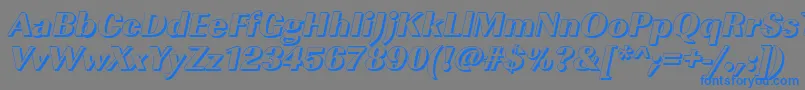ImperialshHeavyItalic-Schriftart – Blaue Schriften auf grauem Hintergrund