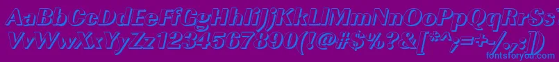 ImperialshHeavyItalic Font – Blue Fonts on Purple Background