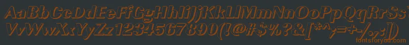 フォントImperialshHeavyItalic – 黒い背景に茶色のフォント