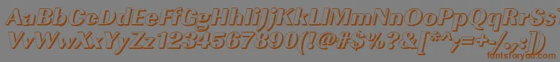 ImperialshHeavyItalic-Schriftart – Braune Schriften auf grauem Hintergrund