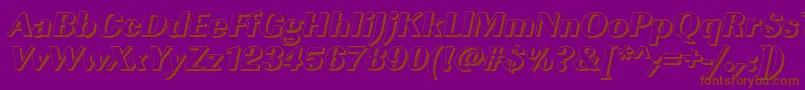 Fonte ImperialshHeavyItalic – fontes marrons em um fundo roxo