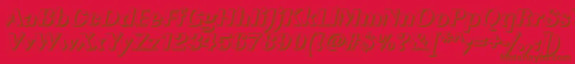 フォントImperialshHeavyItalic – 赤い背景に茶色の文字