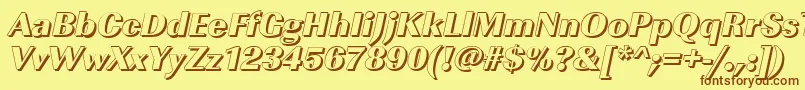 ImperialshHeavyItalic Font – Brown Fonts on Yellow Background