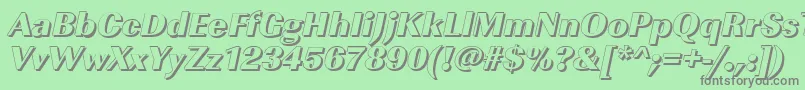 フォントImperialshHeavyItalic – 緑の背景に灰色の文字