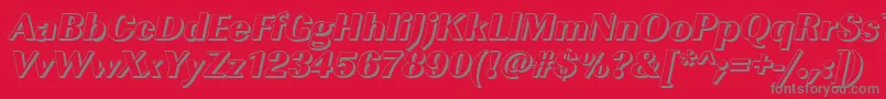 ImperialshHeavyItalic-Schriftart – Graue Schriften auf rotem Hintergrund