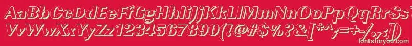 Czcionka ImperialshHeavyItalic – zielone czcionki na czerwonym tle