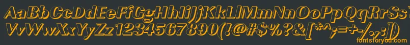 ImperialshHeavyItalic-Schriftart – Orangefarbene Schriften auf schwarzem Hintergrund