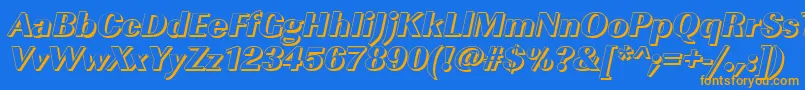 Fonte ImperialshHeavyItalic – fontes laranjas em um fundo azul