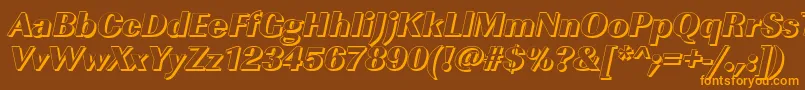 Czcionka ImperialshHeavyItalic – pomarańczowe czcionki na brązowym tle